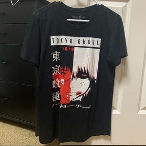 HOT TOPIC Tokyo Ghoul Split Face Graphic Tee Shirt